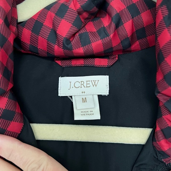 JCREW‎ Factory Quilted Gingham Puffer Vest, Red & Black, M - Picture 6 of 6